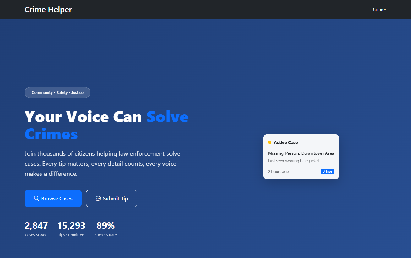Crime Images - Community powered crime solving platform allowing local authorities to post images and videos for th...